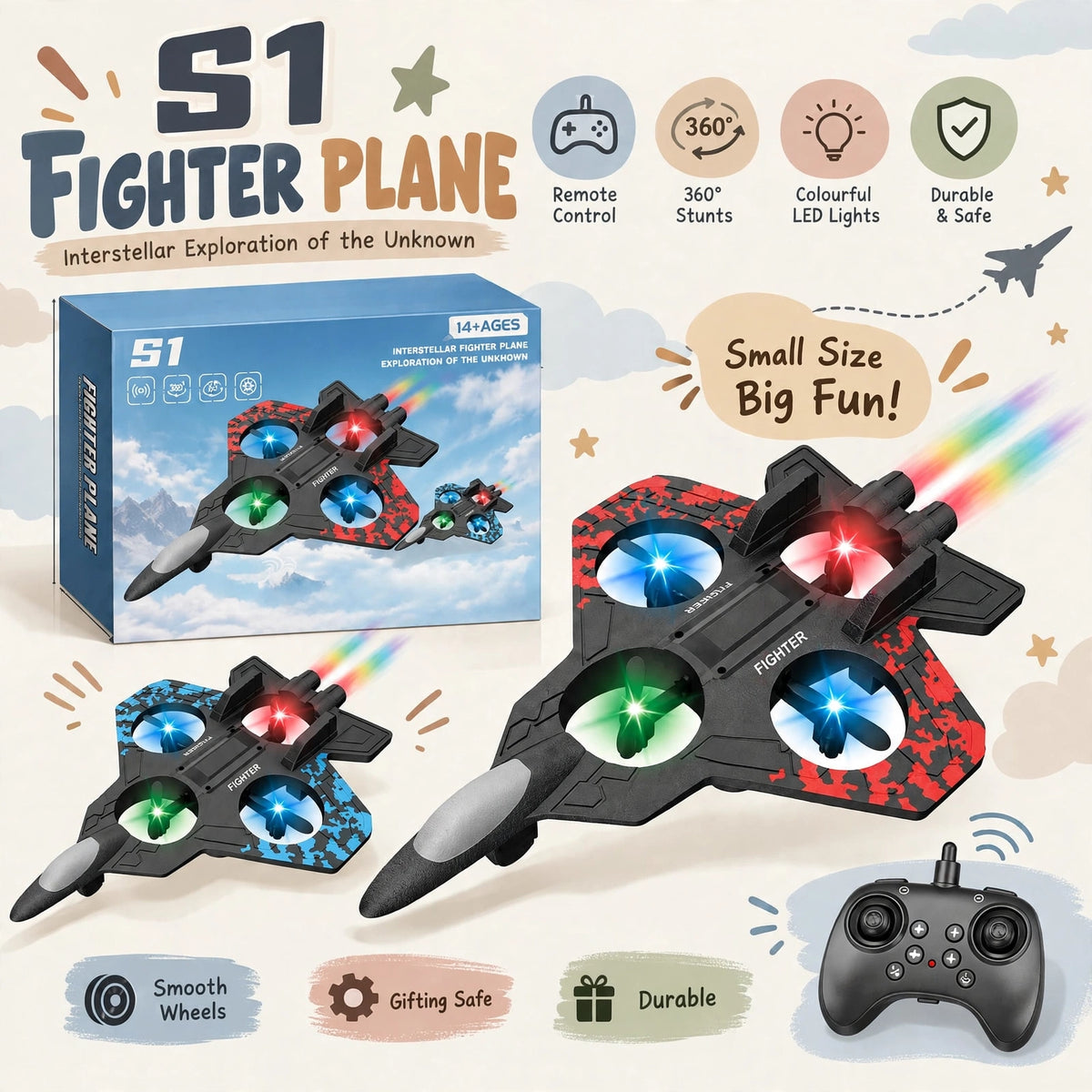 S1 Remote Control Fighter Plane with LED Lights
