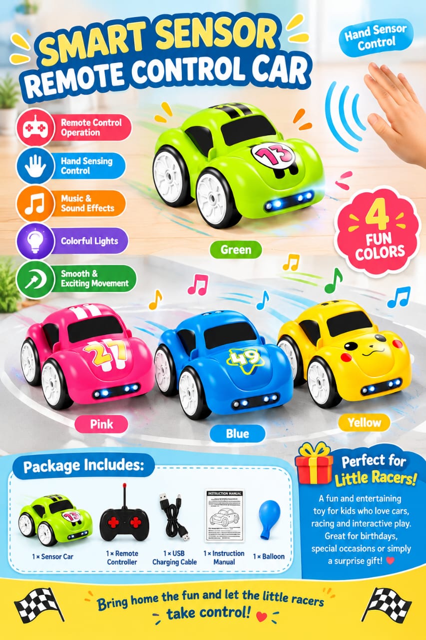Mini Magic Induction RC Car - 2.4G Remote & Hand Gesture Control | 3 Colors | For Kids 5+