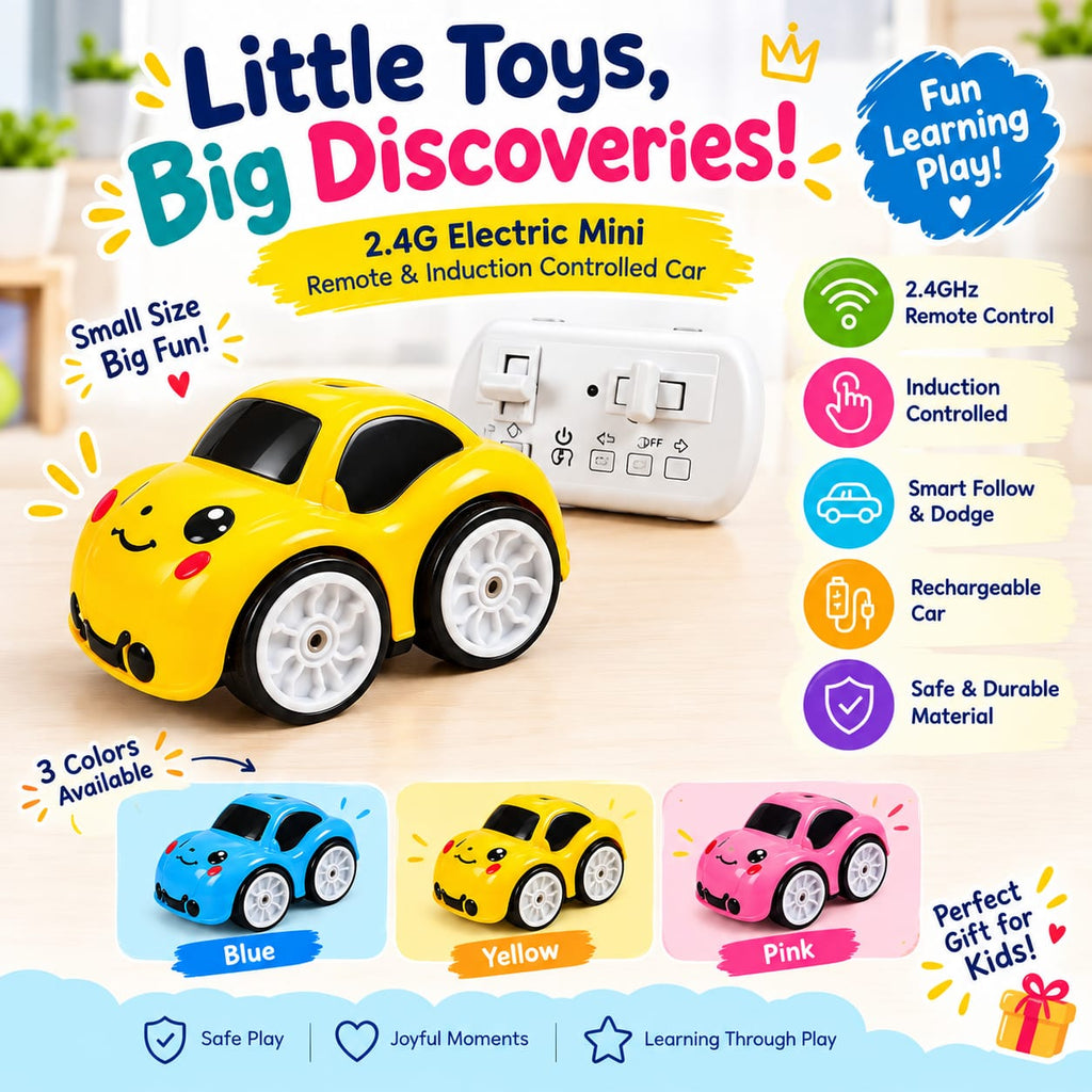 Mini Magic Induction RC Car - 2.4G Remote & Hand Gesture Control | 3 Colors | For Kids 5+