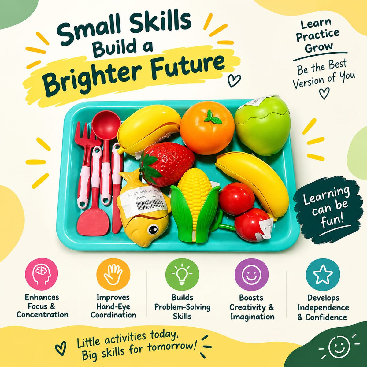 Kids Fruits Cutting Set with Tray