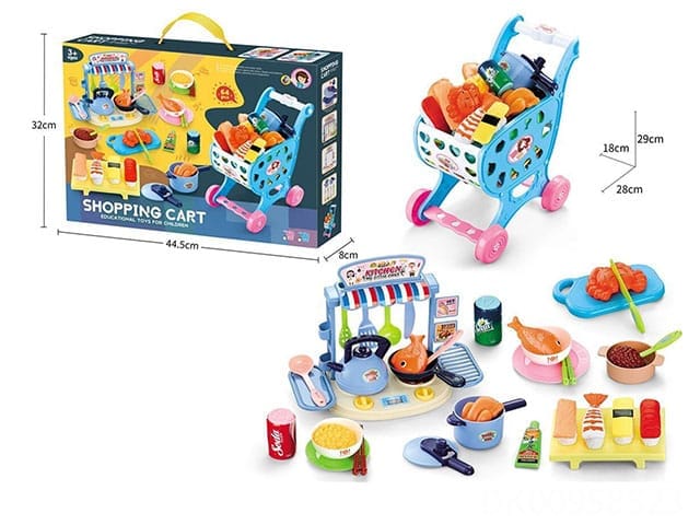 Shopping Cart Role Play Toy Set for Kids (3+)