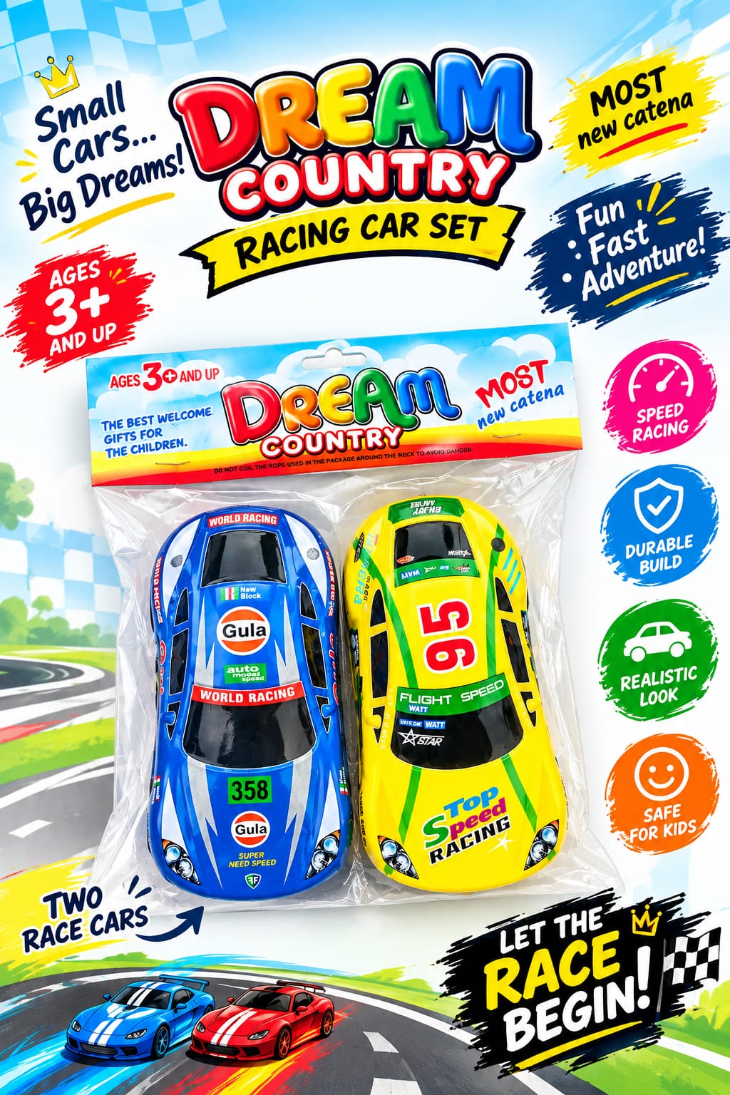 Racing Cars - Pack of 2