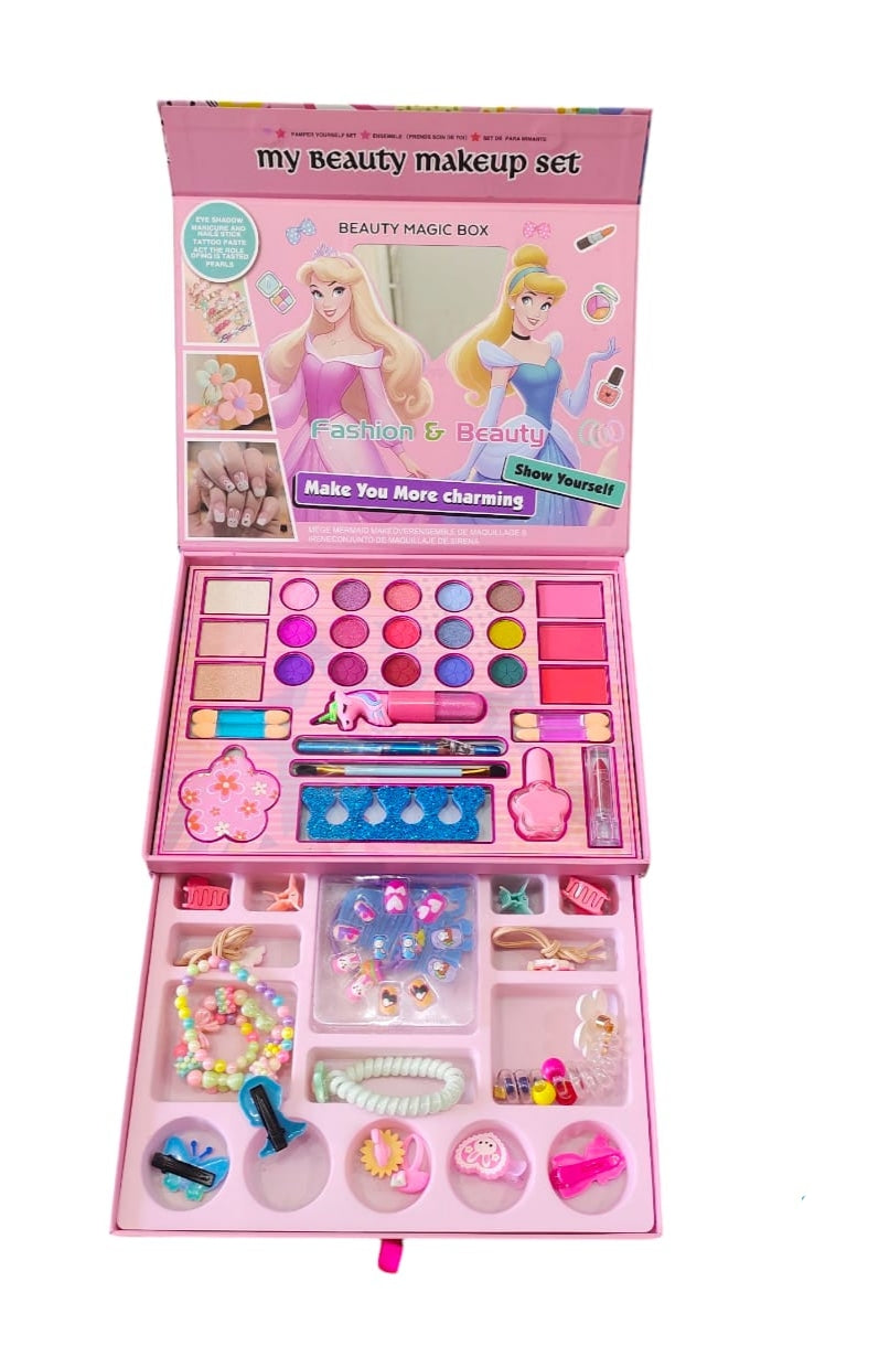 Kids Beauty & Accessories Set - 51 Pieces Makeup & Jewelry Box for Girls