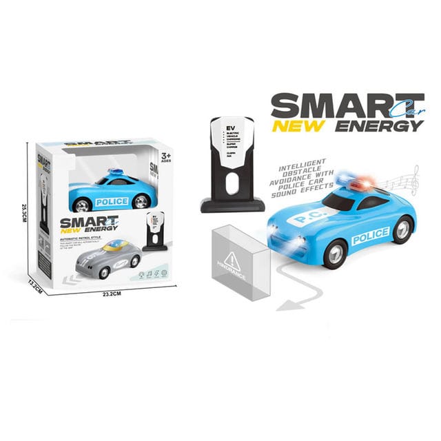 Smart New Energy Police Car - Automatic Patrol EV Car with Light & Music
