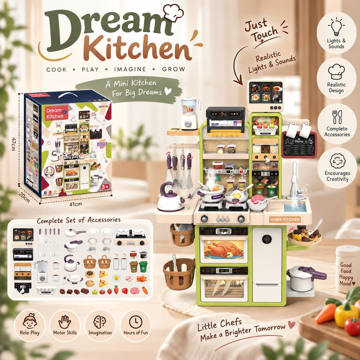 Dream Kitchen Pretend Play Set with Lights & Sounds