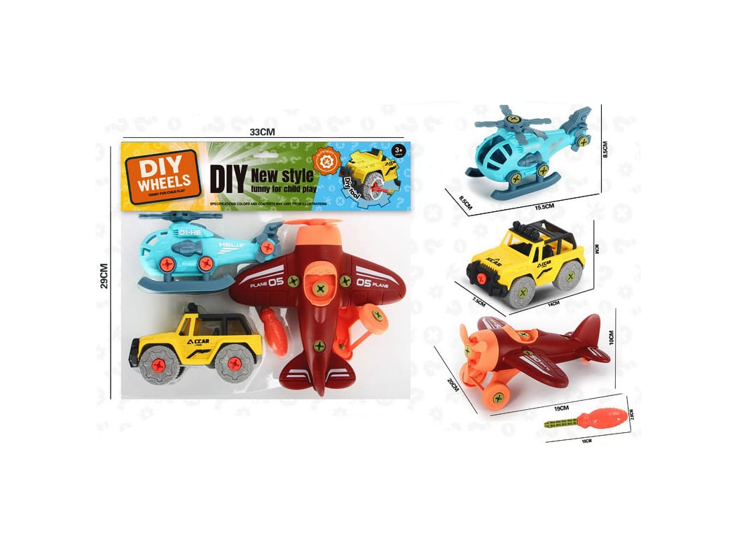 DIY Wheels 3-in-1 Take-Apart Vehicle Set