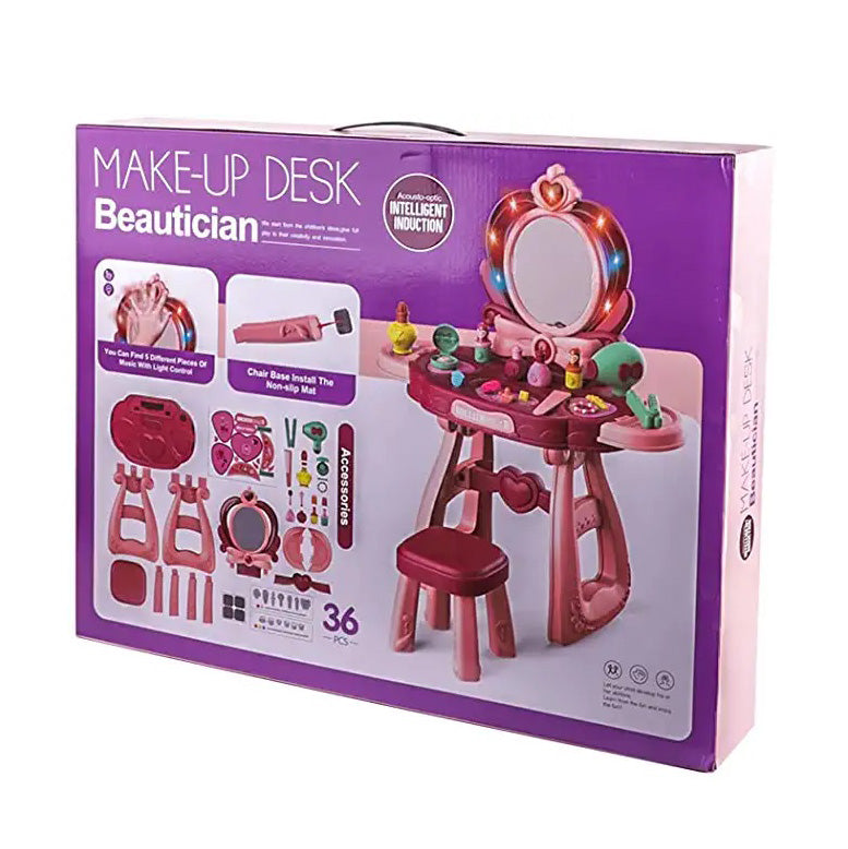 36-Piece Kids Makeup Vanity Set with Lights & Sounds