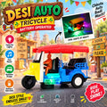 Battery Operated Desi Auto Rickshaw Toy with Lights & Music
