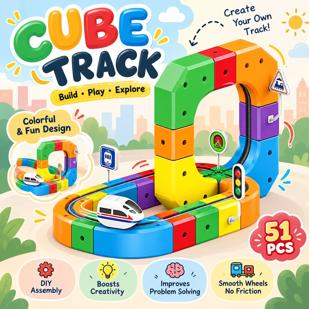 Cube Track DIY Train Building Set – 51 Pieces