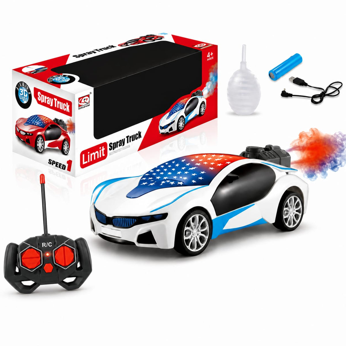 Remote Control Sports Car with Water Spray & Lights