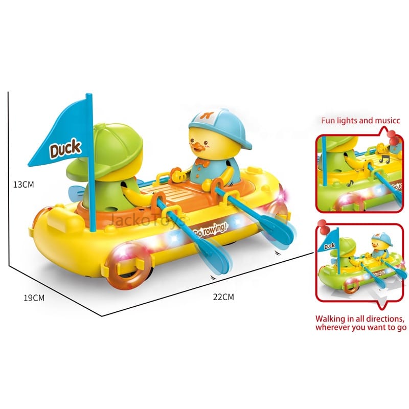 Musical Duck Rowing Boat Toy with Lights & Movement