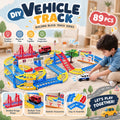 DIY Vehicle Track Building Set with Bridge – 89 Pieces