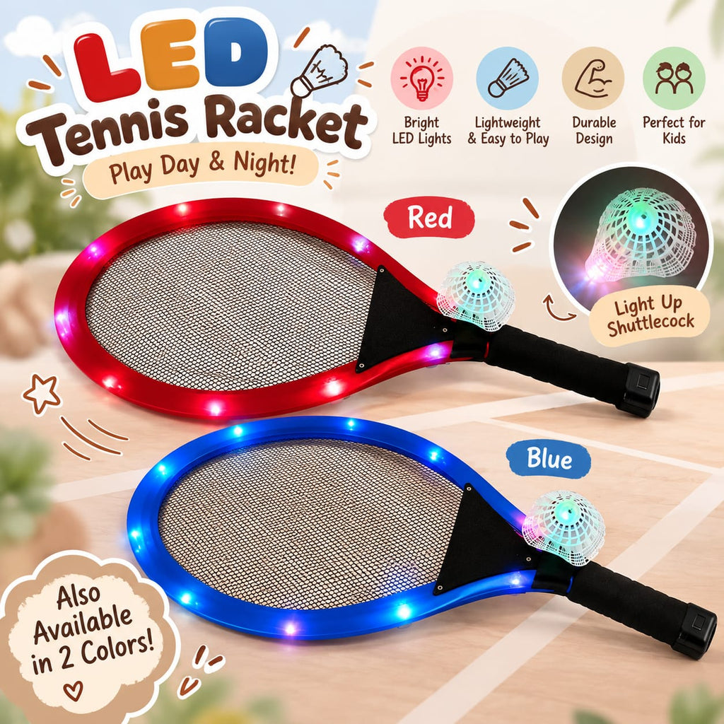 Kids LED Badminton Racket with Light-Up Shuttlecock