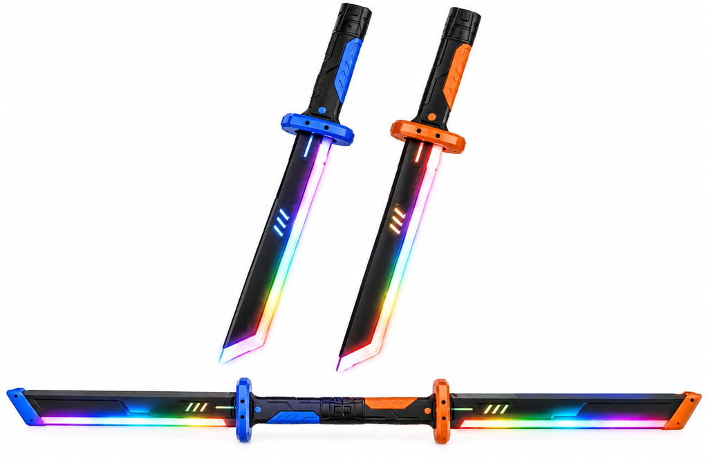 2-in-1 LED Toy Sword Set with Colourful Lights & Sound