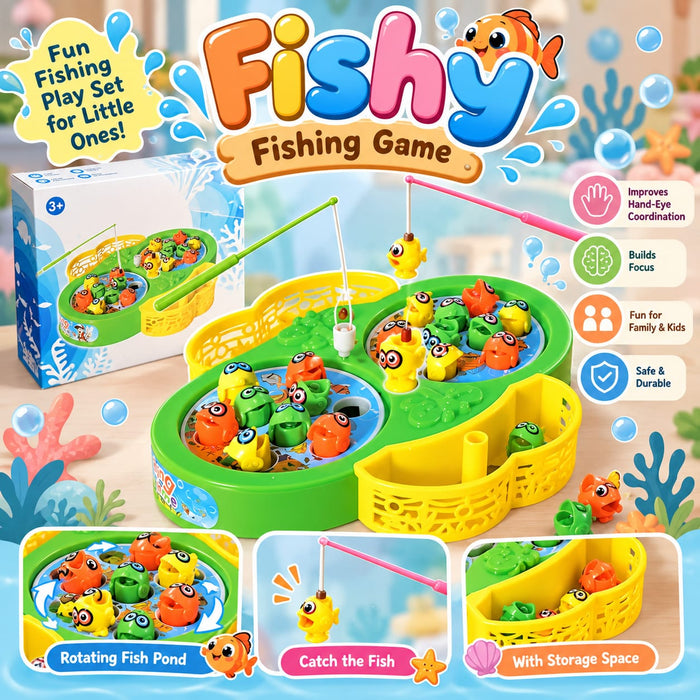 Rotating Fishing Game Set with Two Rods – Ages 3+