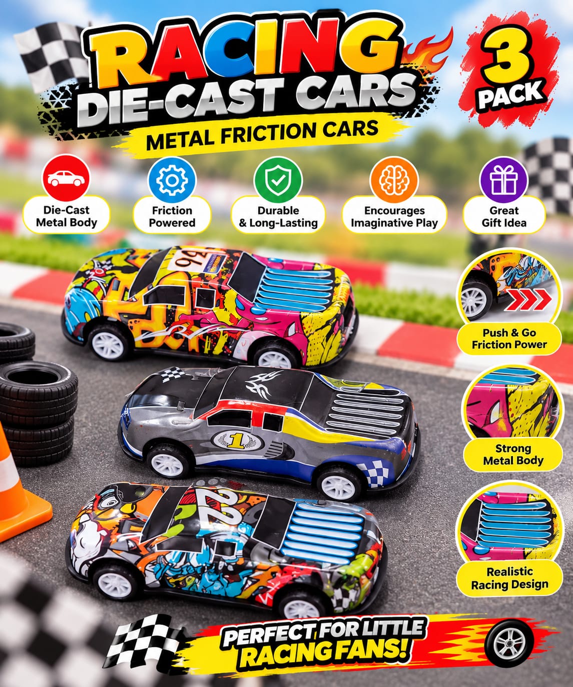 3-Piece Toy Car Set
